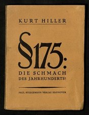 Titelblatt Kurt Hiller § 175