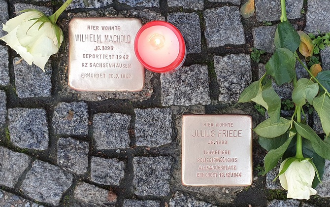 Stolpersteine Wilhelm Machold & Julius Friedel